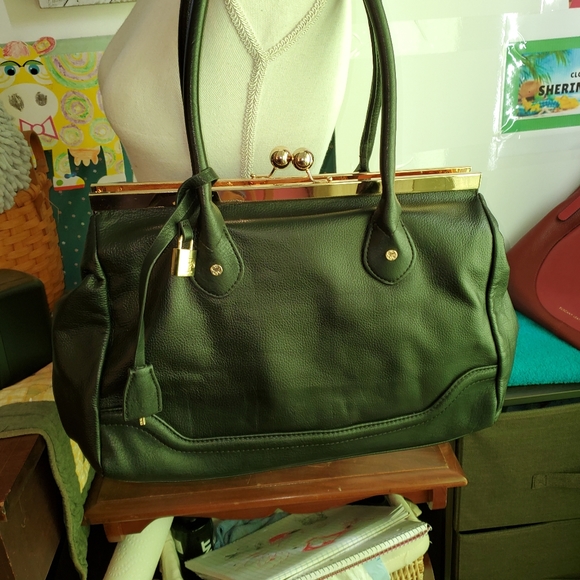 Emma Fox Handbags - EMMA FOX EUC XL FRAMED LEATHER SATCHEL BAG